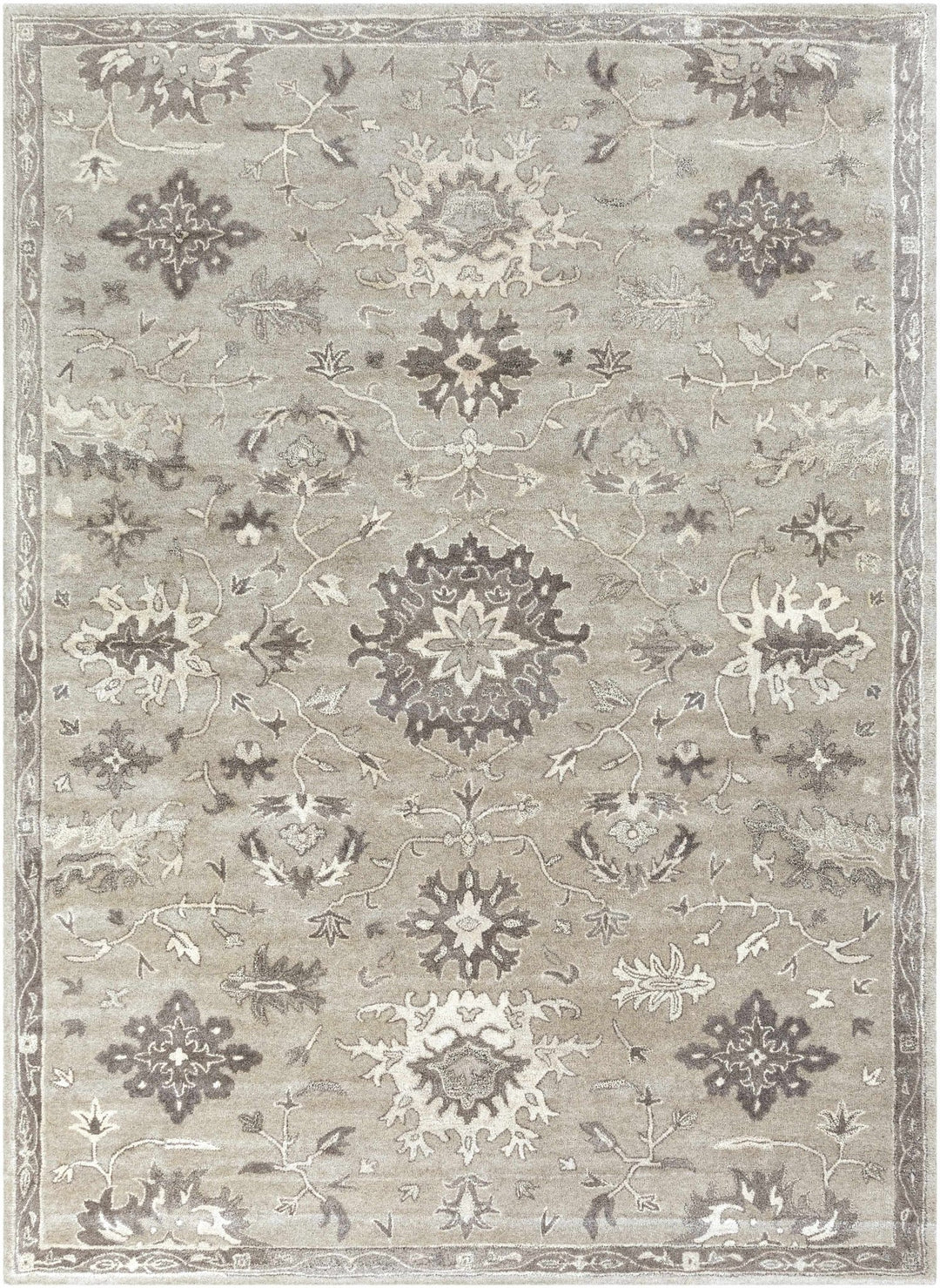 Willimantic Traditional Oushak Silver And Beige Rug - The Rug Decor