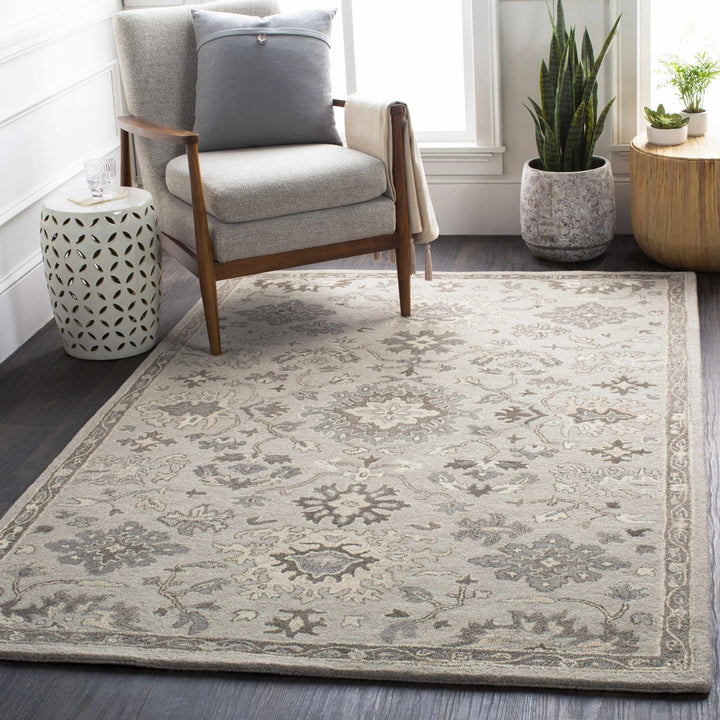 Willimantic Traditional Oushak Silver And Beige Rug - The Rug Decor