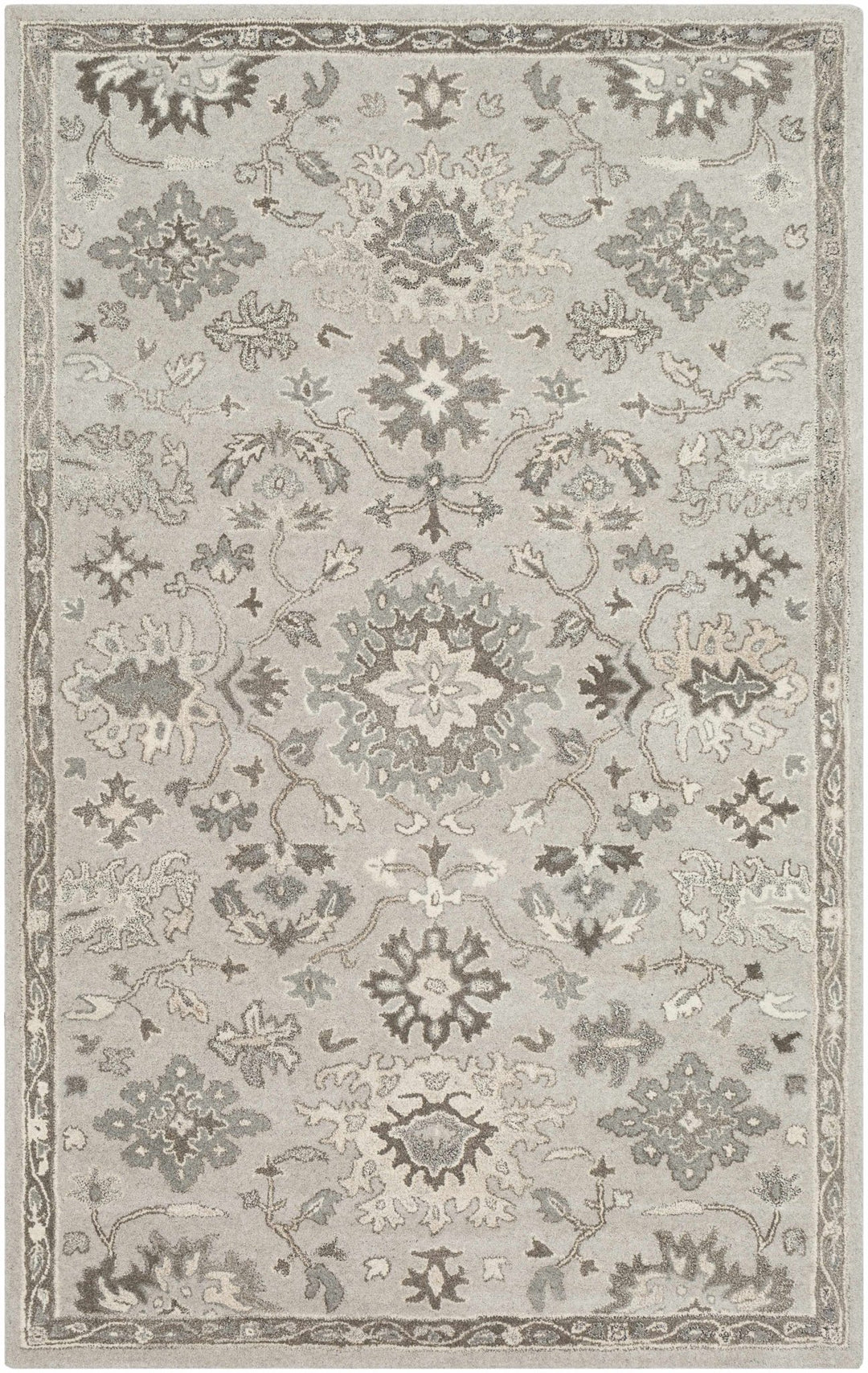 Willimantic Traditional Oushak Silver And Beige Rug - The Rug Decor