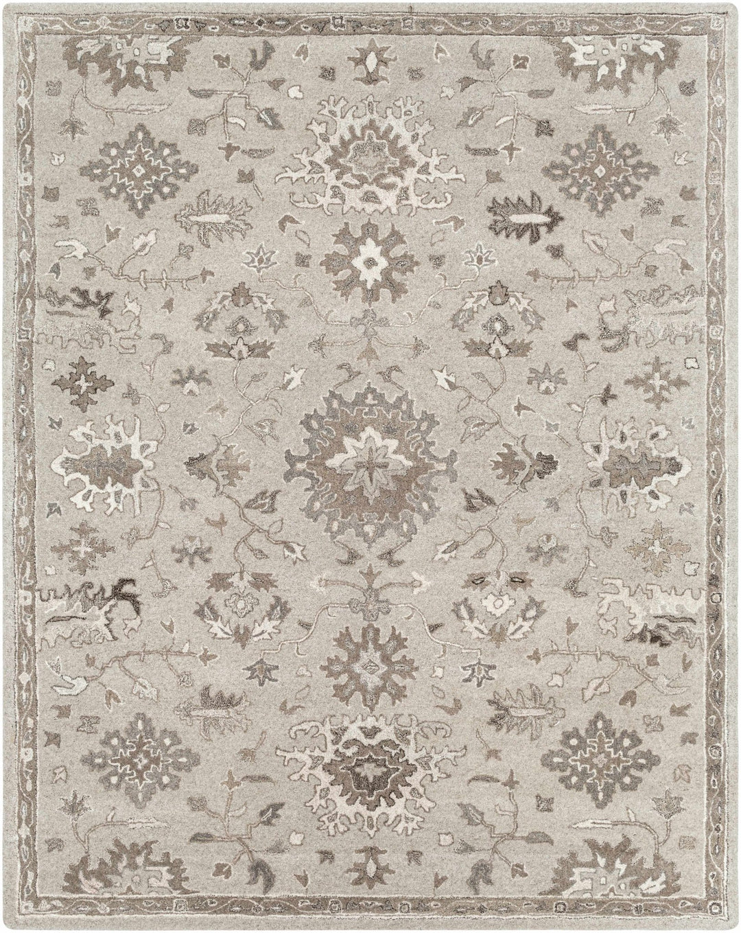 Willimantic Traditional Oushak Silver And Beige Rug - The Rug Decor