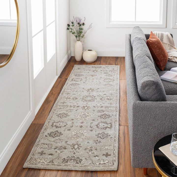 Willimantic Traditional Oushak Silver And Beige Rug - The Rug Decor