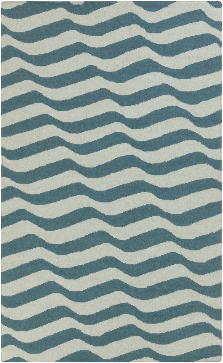 Willis Hand Woven Modern Style Teal And Ivory Area Rug - The Rug Decor