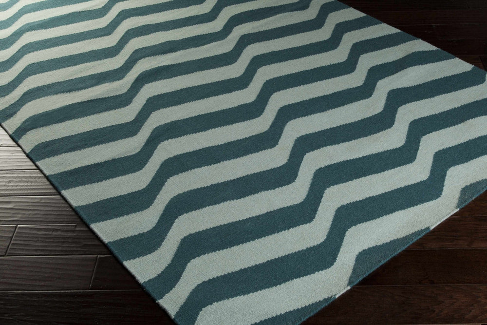 Willis Hand Woven Modern Style Teal And Ivory Area Rug - The Rug Decor