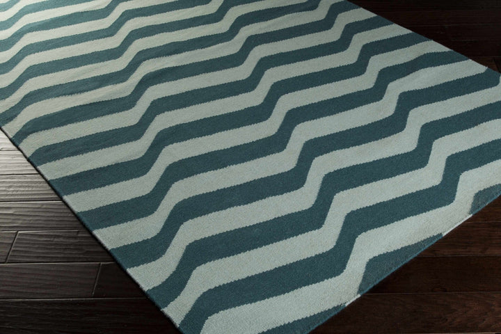 Willis Hand Woven Modern Style Teal And Ivory Area Rug - The Rug Decor