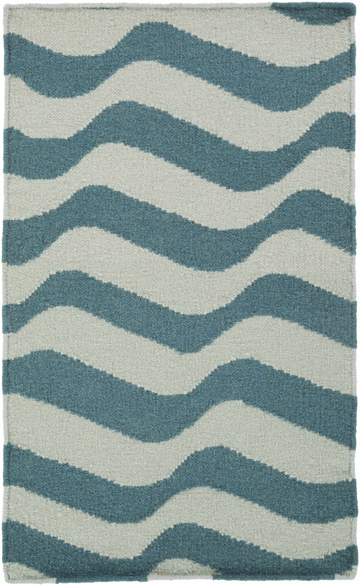 Willis Hand Woven Modern Style Teal And Ivory Area Rug - The Rug Decor