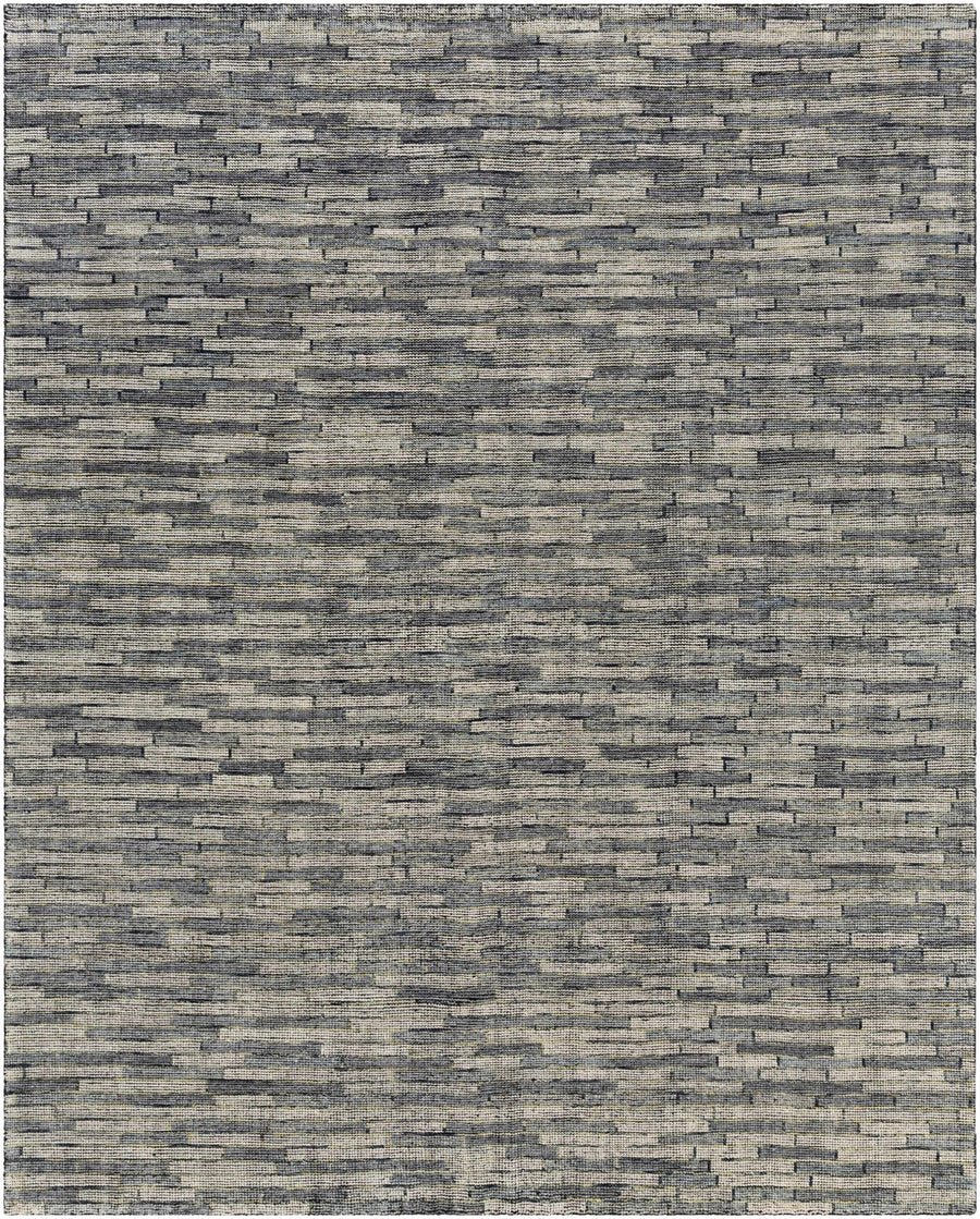 Willmar Blue And Charcoal Modern Style Hand Knotted Area Rug - The Rug Decor