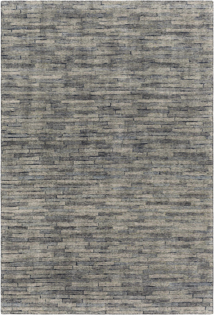 Willmar Blue And Charcoal Modern Style Hand Knotted Area Rug - The Rug Decor