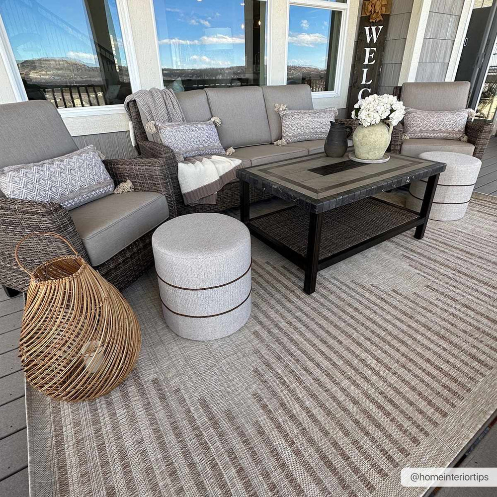Winmalee Modern Style Tan Outdoor Rug - The Rug Decor