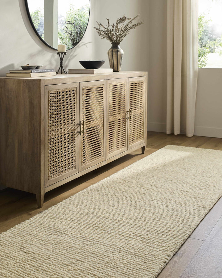 Winta Modern Solid Beige And Cream Wool Area Rug - The Rug Decor