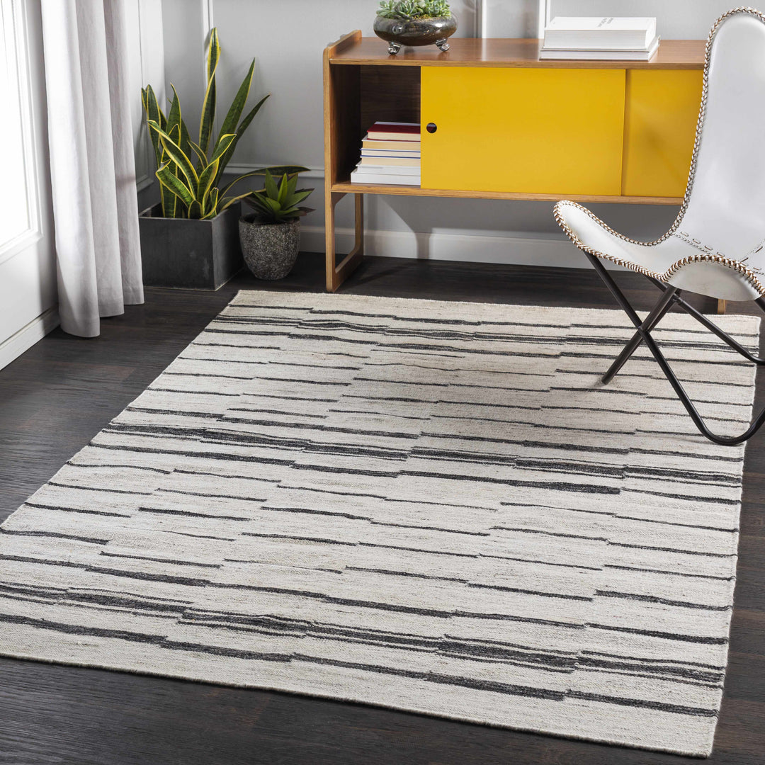 Willington Modern Style Ivory And Charcoal Hand Woven Area Rug