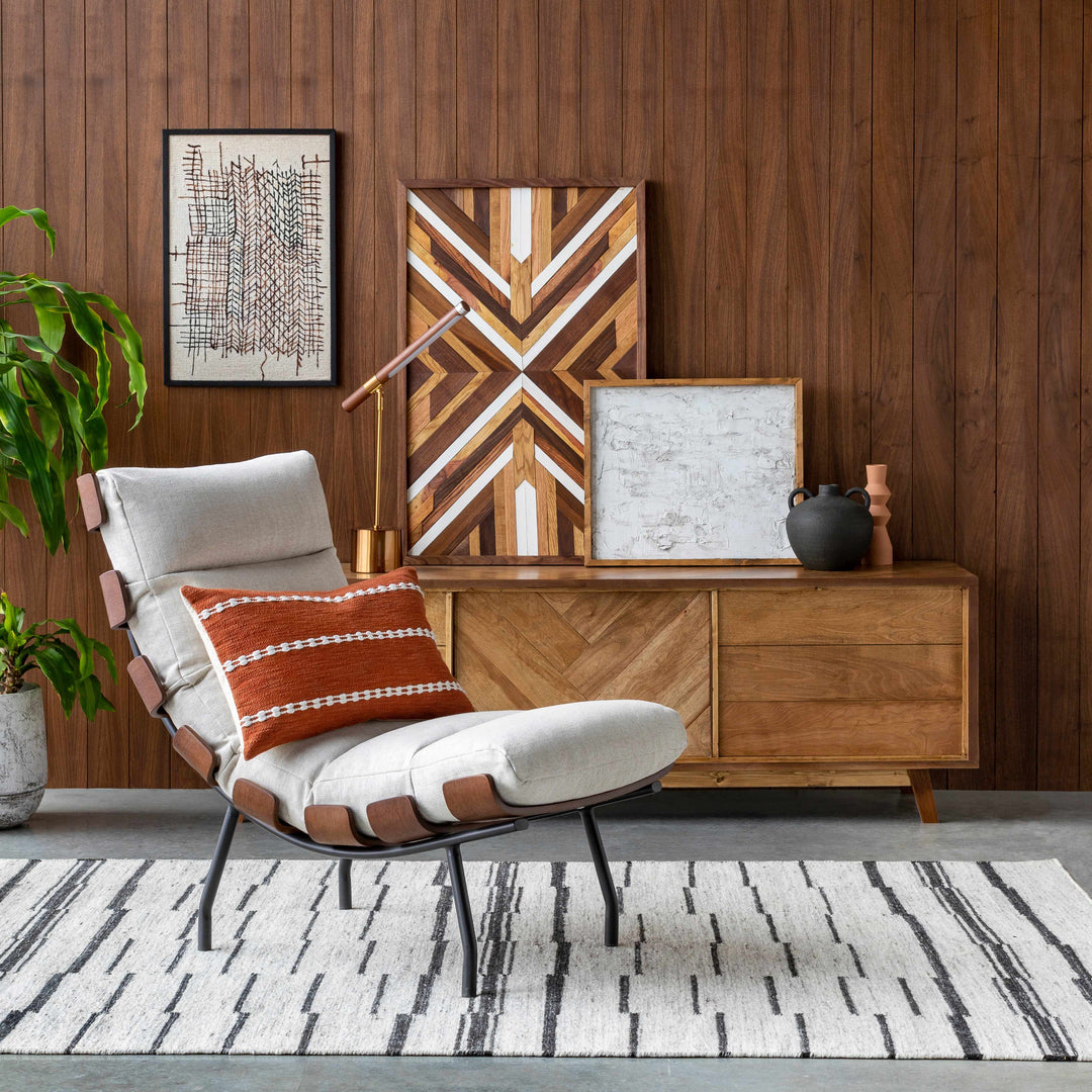 Willington Modern Style Ivory And Charcoal Hand Woven Area Rug