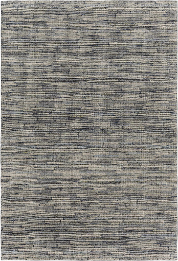 Willmar Blue And Charcoal Modern Style Hand Knotted Area Rug