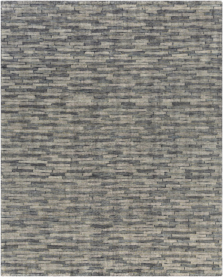 Willmar Blue And Charcoal Modern Style Hand Knotted Area Rug