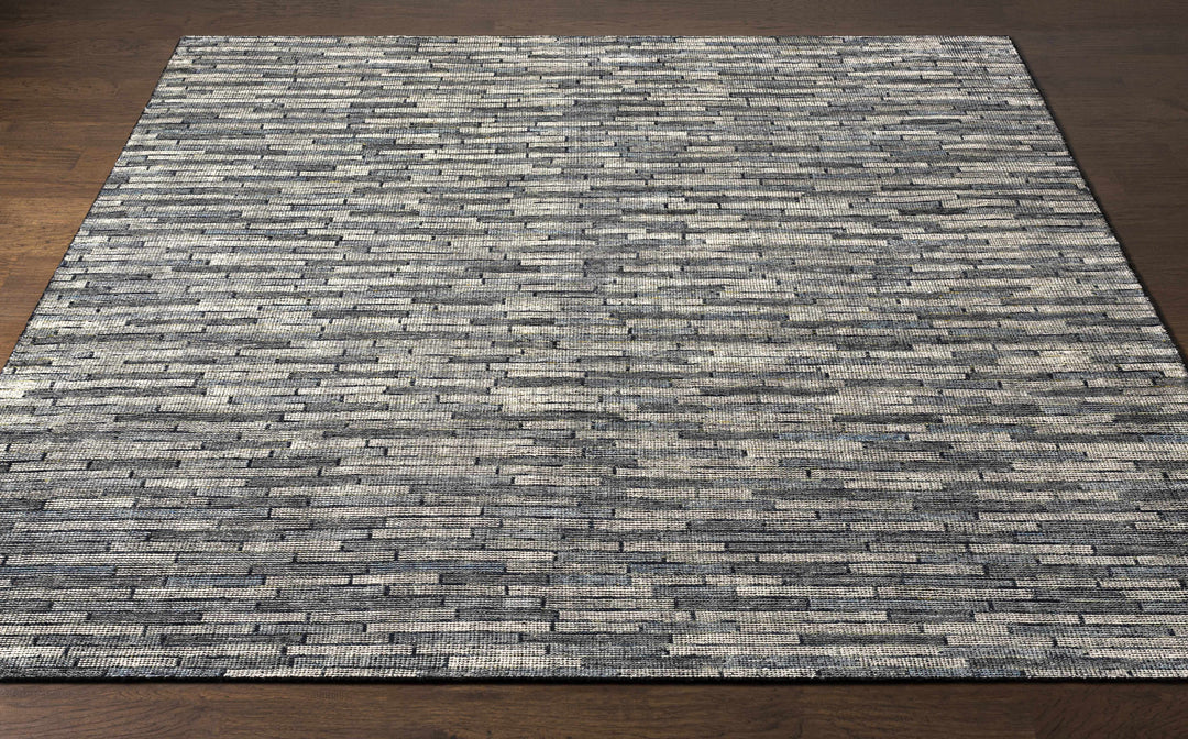 Willmar Blue And Charcoal Modern Style Hand Knotted Area Rug