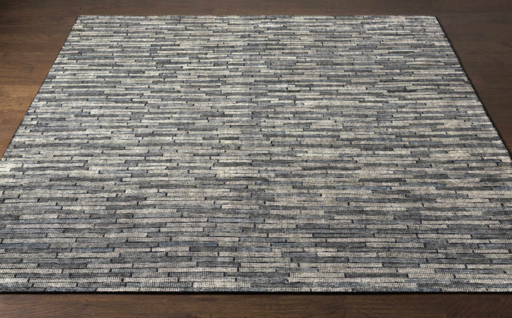 Willmar Blue And Charcoal Modern Style Hand Knotted Area Rug
