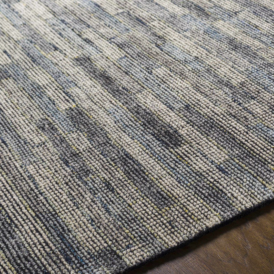 Willmar Blue And Charcoal Modern Style Hand Knotted Area Rug