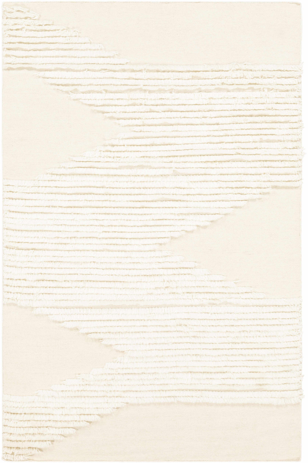 Woodew Modern Style Ivory Hand Woven Wool Area Rug