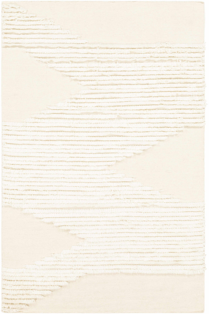 Woodew Modern Style Ivory Hand Woven Wool Area Rug