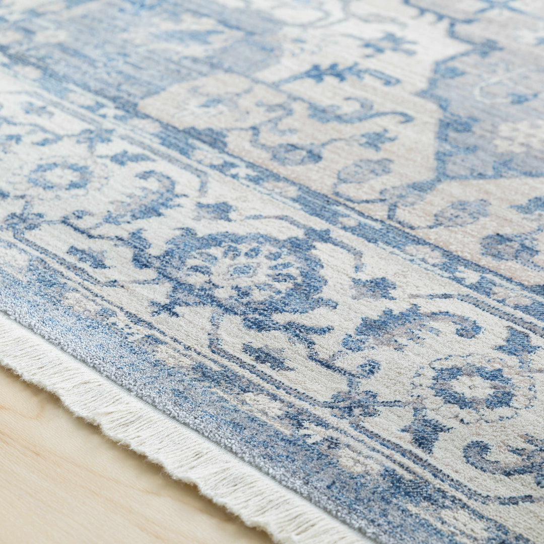 Woodbury Traditional Medallion Blue And Gray Area Rug