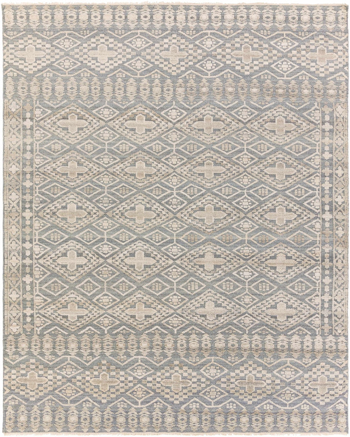 Woodsfield Modern Geometrical Gray And Beige Hand Knotted Area Rug - The Rug Decor