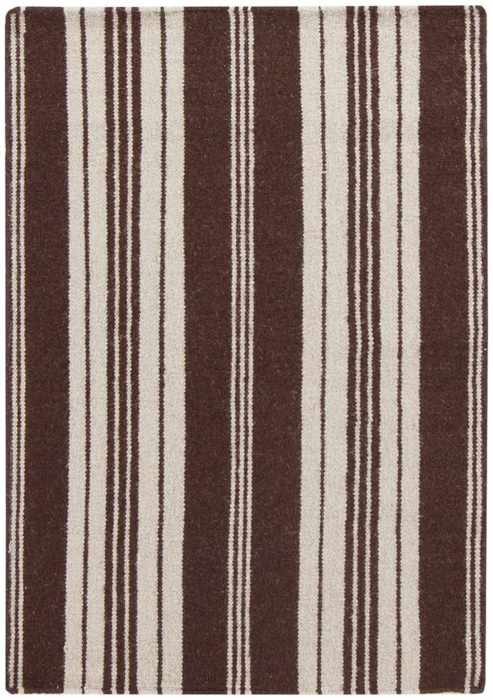 Woosung Hand Woven Modern Striped Pattern Brown And Beige Area Rug - The Rug Decor