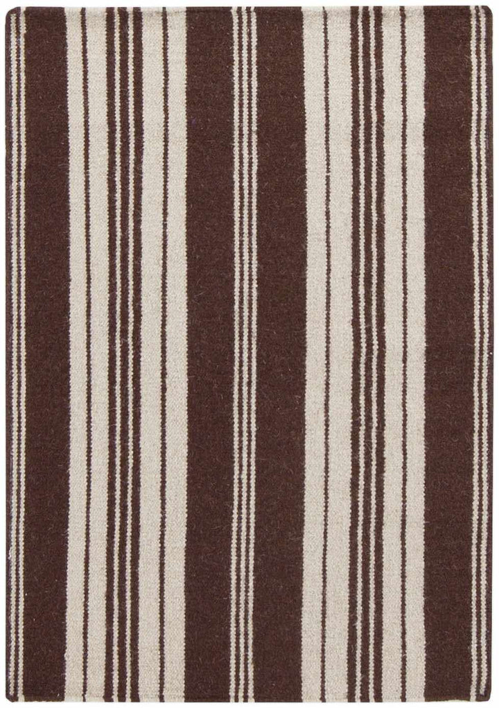 Woosung Hand Woven Modern Striped Pattern Brown And Beige Area Rug - The Rug Decor