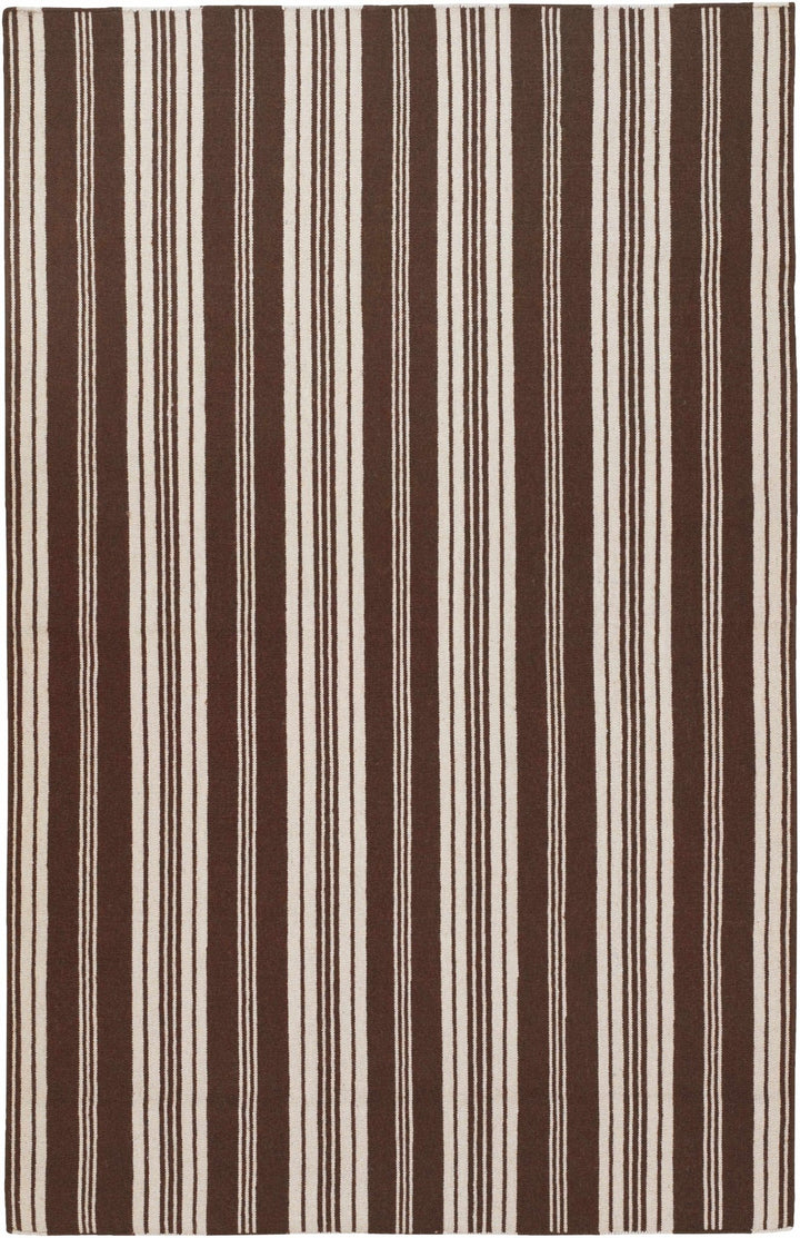 Woosung Hand Woven Modern Striped Pattern Brown And Beige Area Rug - The Rug Decor