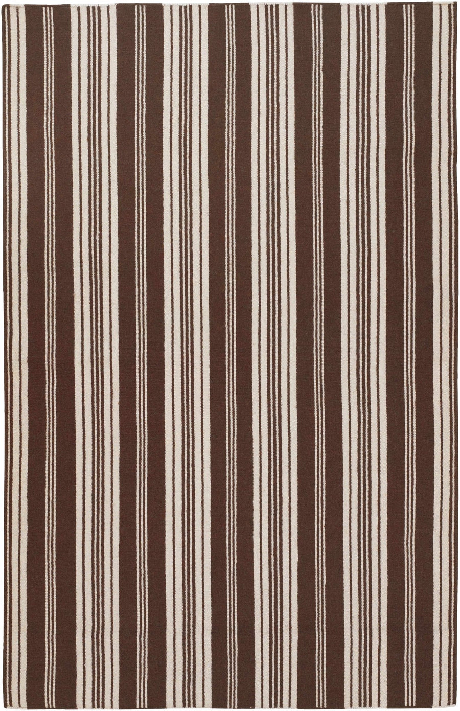 Woosung Hand Woven Modern Striped Pattern Brown And Beige Area Rug - The Rug Decor