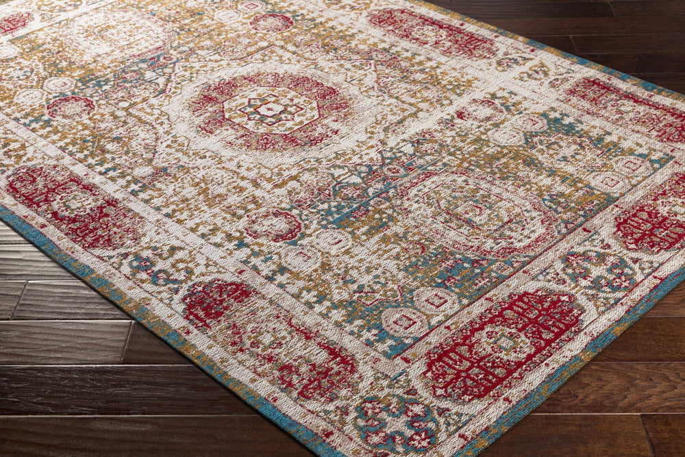 Wrangell Traditional Style Beige And Red Hand Woven Area Rug - The Rug Decor