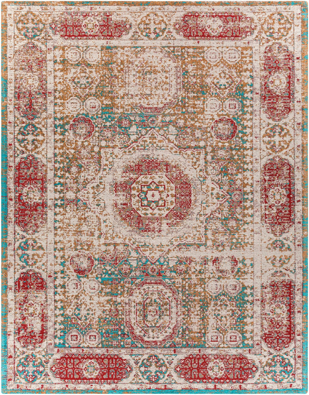 Wrangell Traditional Style Beige And Red Hand Woven Area Rug - The Rug Decor