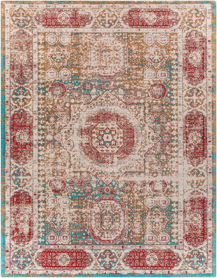 Wrangell Traditional Style Beige And Red Hand Woven Area Rug - The Rug Decor