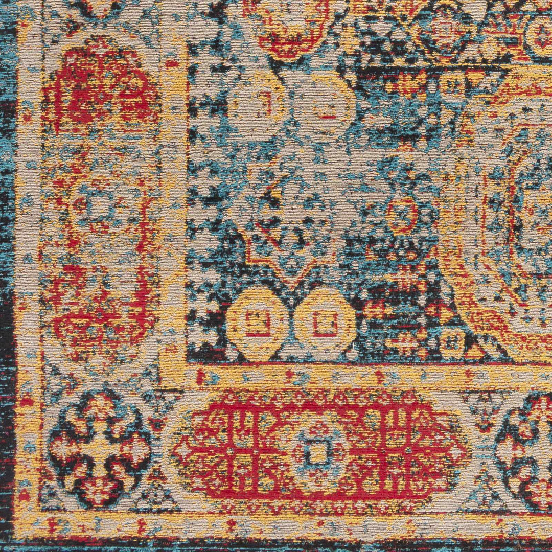 Wrangell Traditional Style Blue & Red Hand Woven Cotton Rug - The Rug Decor