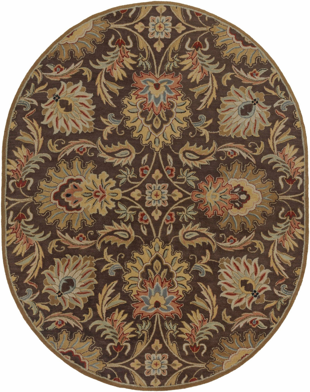 Wrens Traditional Floral Design Hand Tufted Brown Wool Rug - The Rug Decor