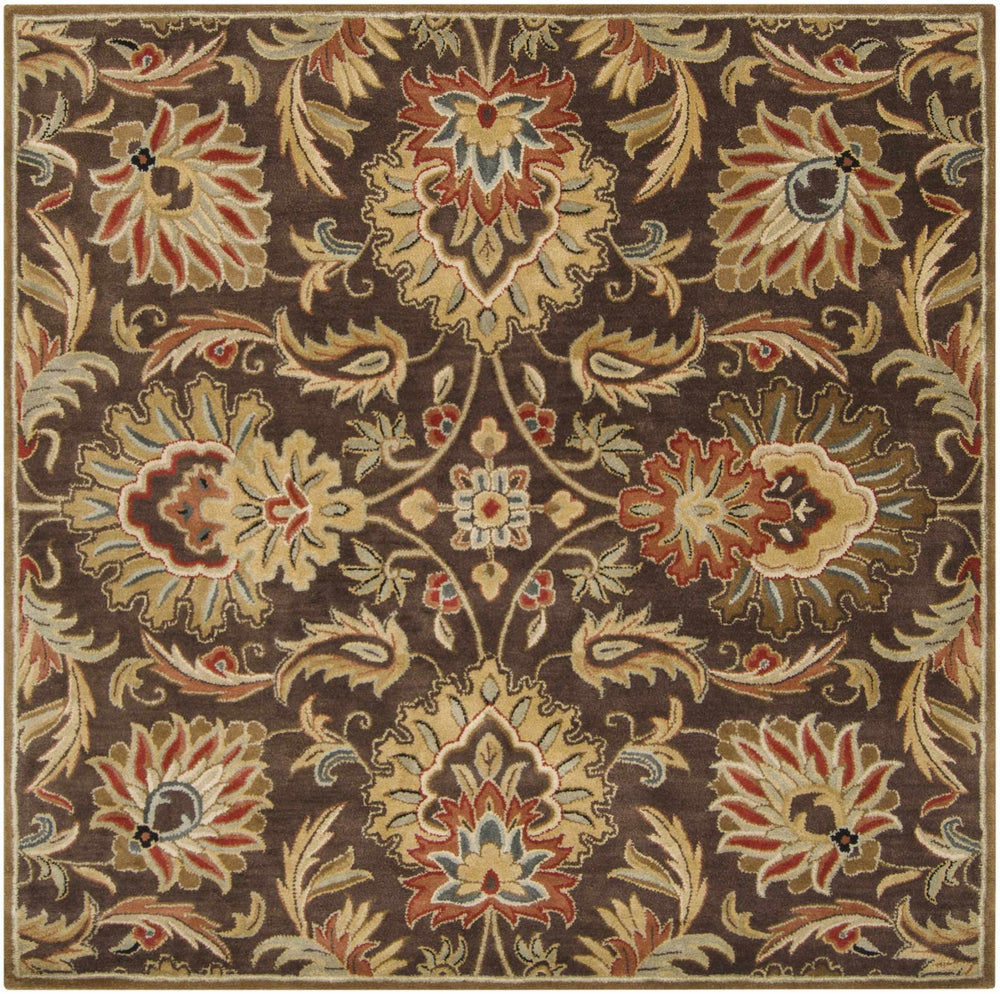 Wrens Traditional Floral Design Hand Tufted Brown Wool Rug - The Rug Decor