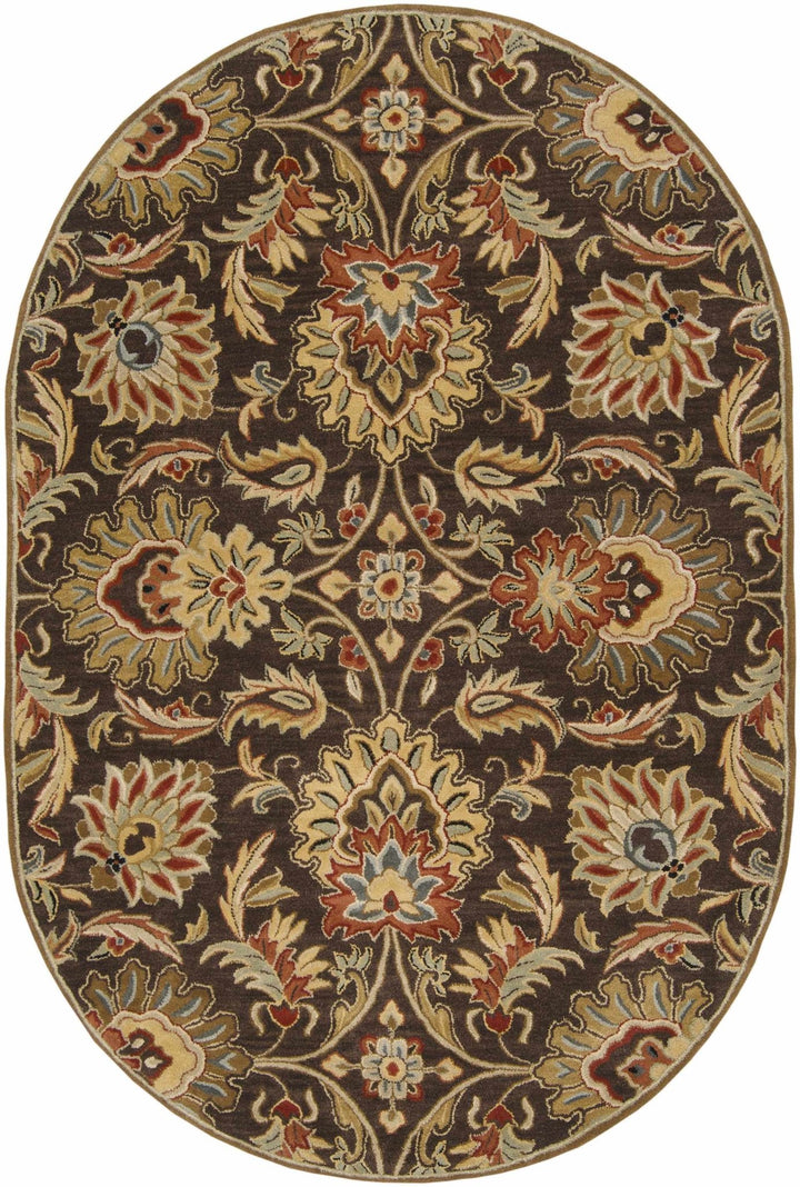 Wrens Traditional Floral Design Hand Tufted Brown Wool Rug - The Rug Decor