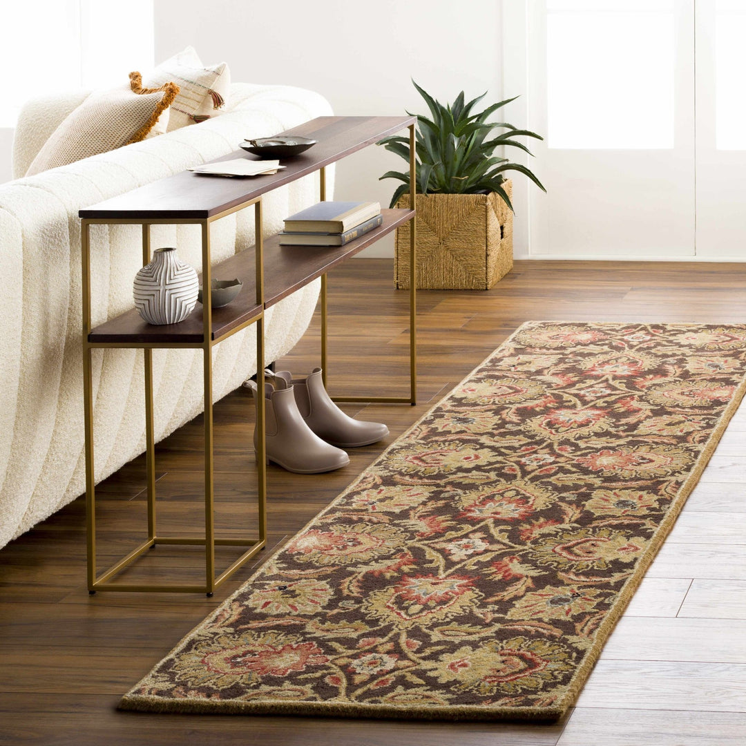 Wrens Traditional Floral Design Hand Tufted Brown Wool Rug - The Rug Decor