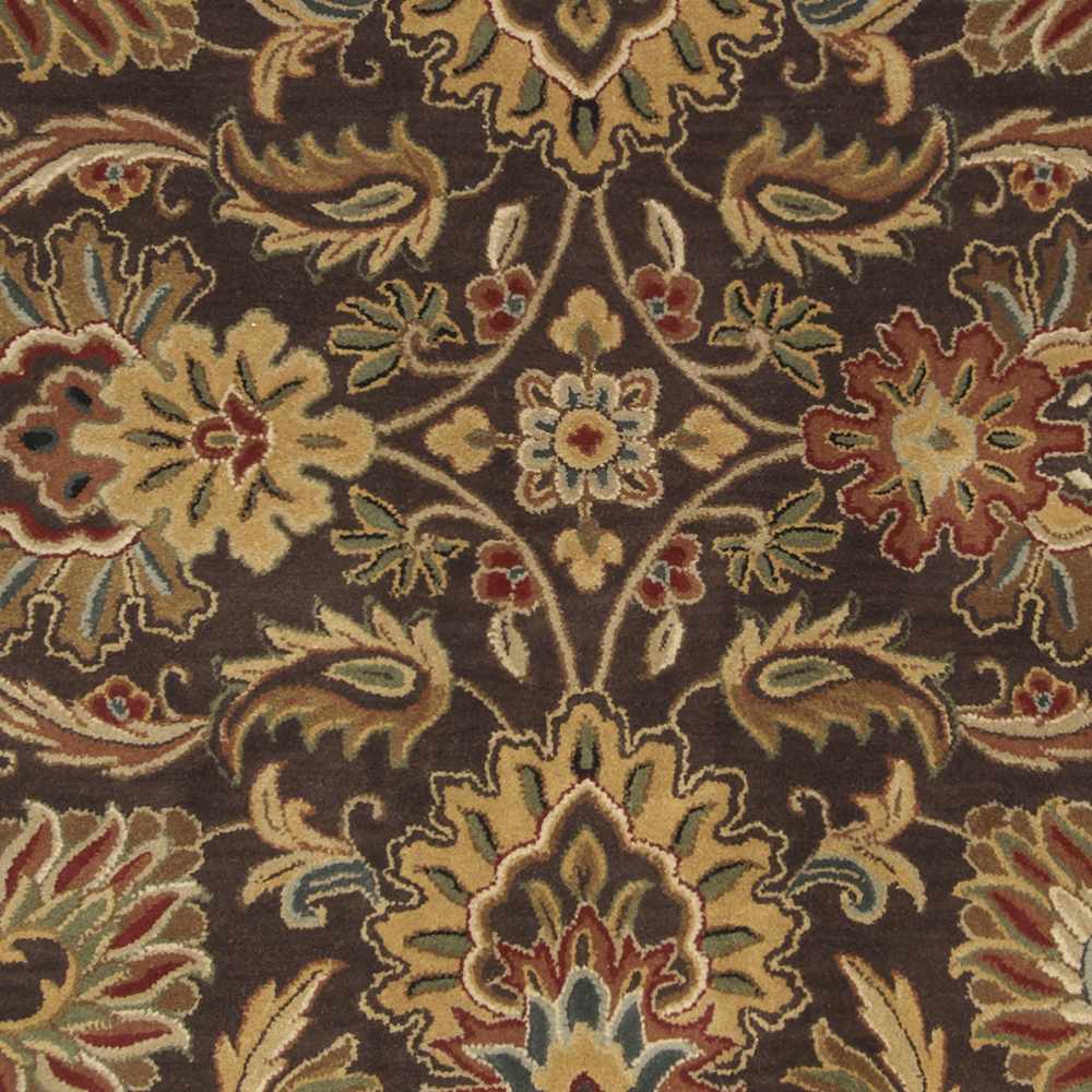 Wrens Traditional Floral Design Hand Tufted Brown Wool Rug - The Rug Decor