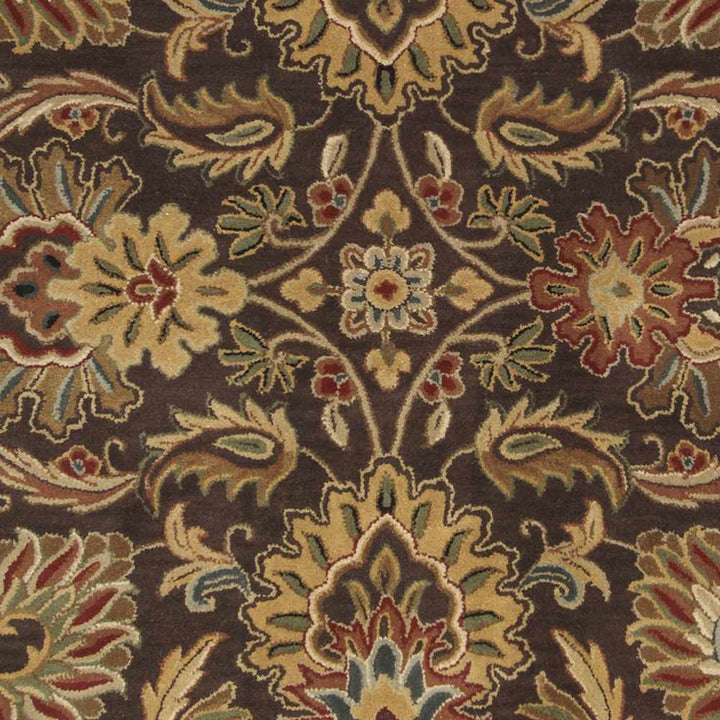 Wrens Traditional Floral Design Hand Tufted Brown Wool Rug - The Rug Decor