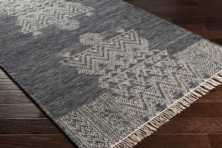 Warrawee Modern Style Charcoal And Ivory Hand Woven Area Rug