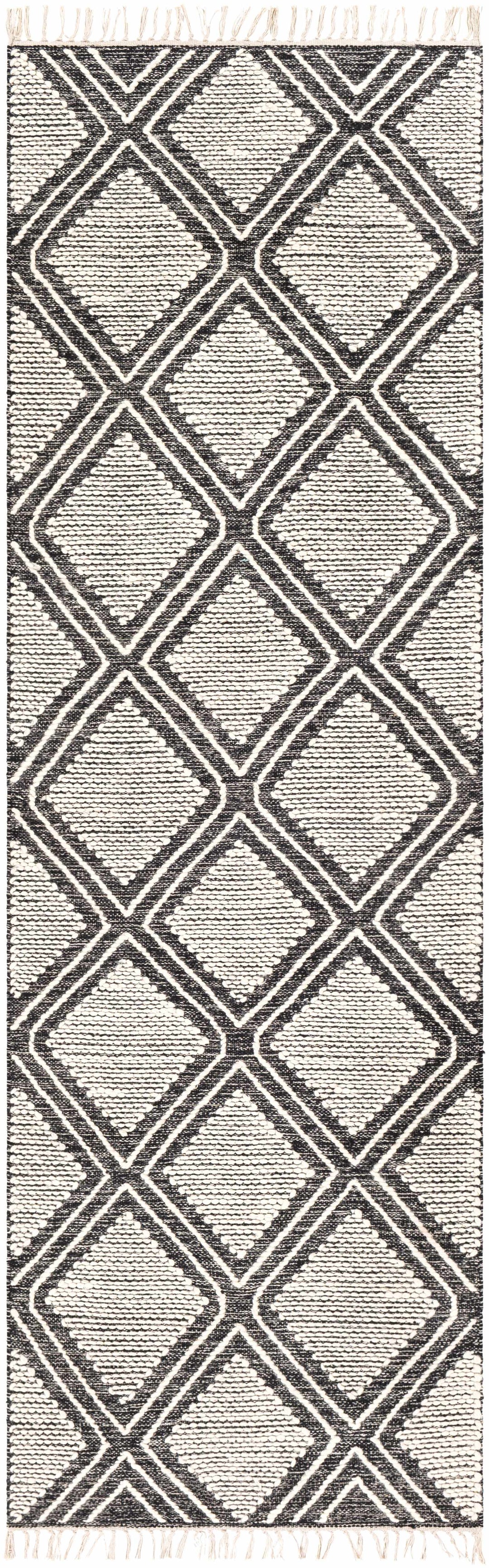 Wausa Modern Geometrical Ivory And Black Area Rug