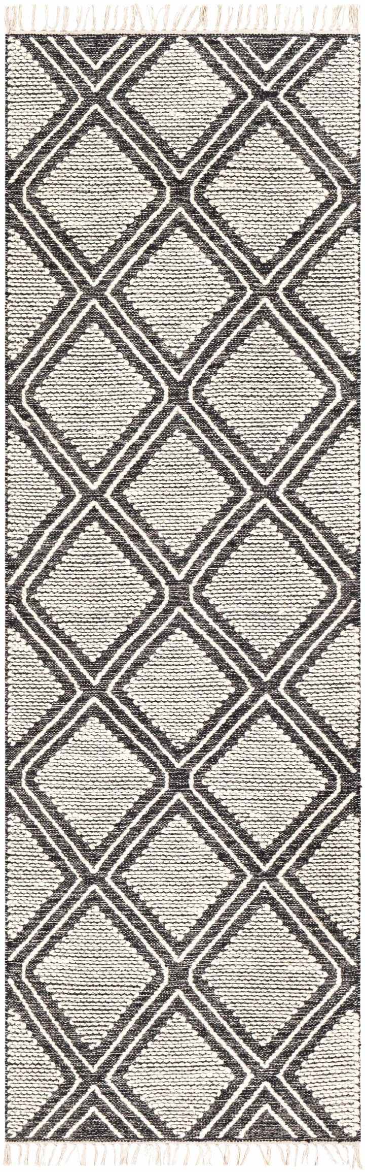 Wausa Modern Geometrical Ivory And Black Area Rug