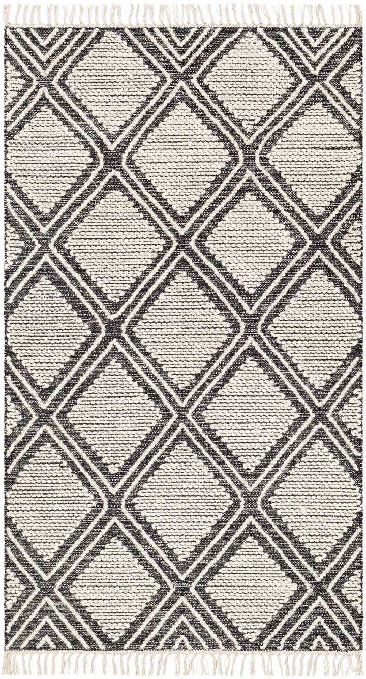 Wausa Modern Geometrical Ivory And Black Area Rug