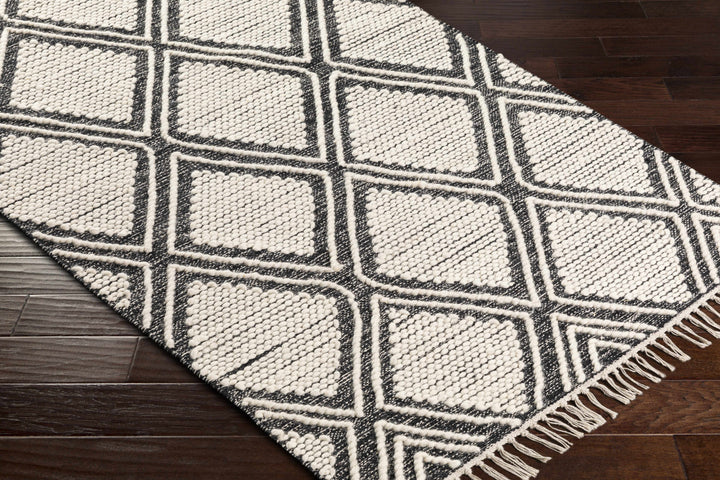 Wausa Modern Geometrical Ivory And Black Area Rug