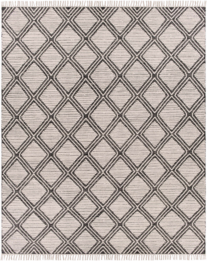 Wausa Modern Geometrical Ivory And Black Area Rug