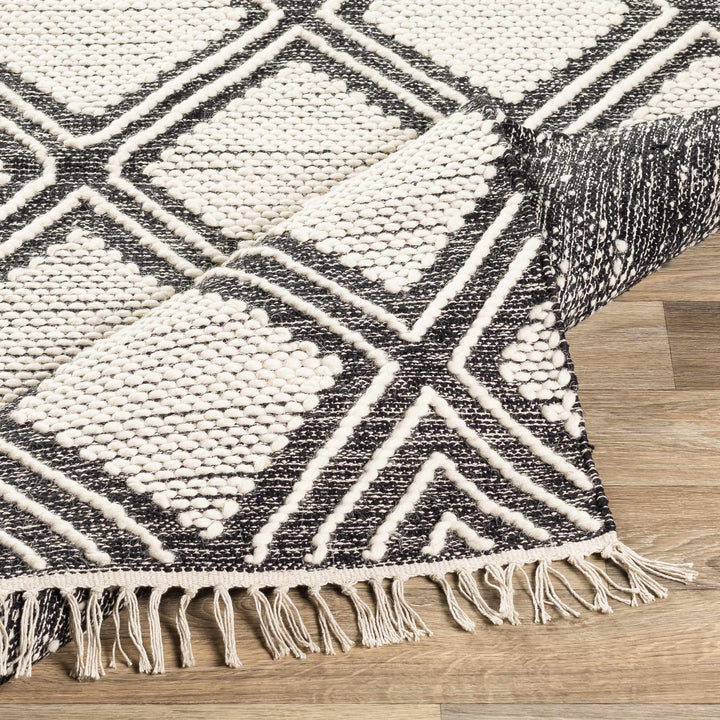 Wausa Modern Geometrical Ivory And Black Area Rug
