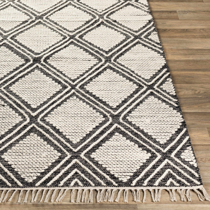 Wausa Modern Geometrical Ivory And Black Area Rug
