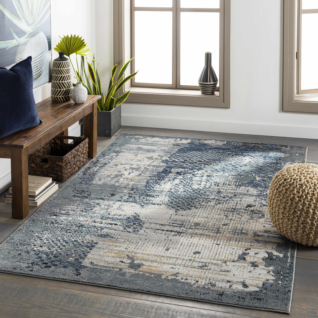 Waterboro Modern Abstract Design Gray Area Rug
