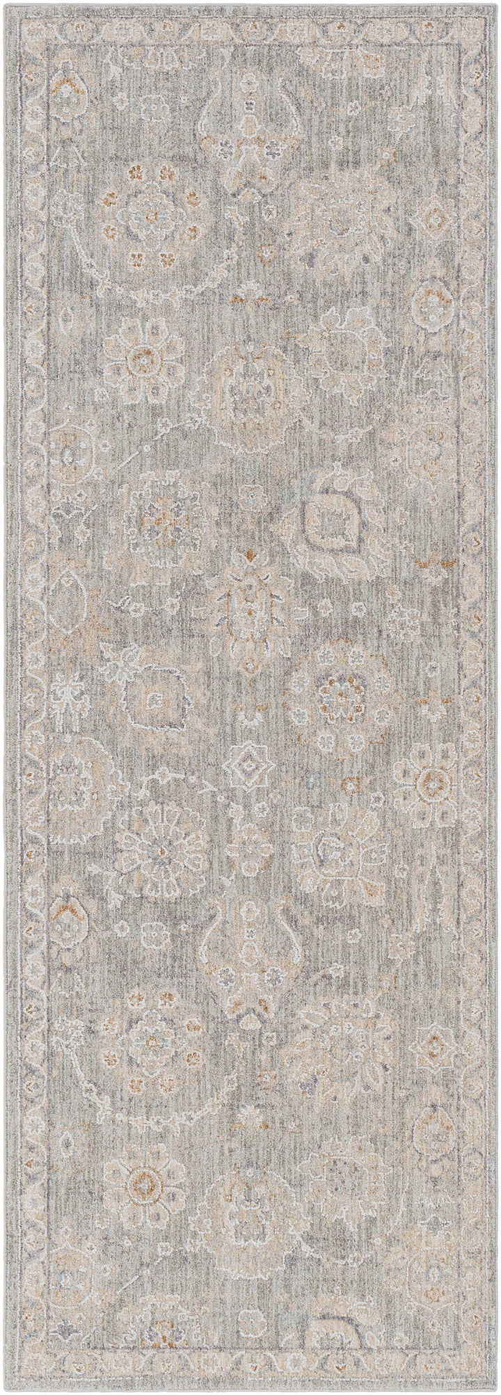 Wurtulla Gray And Beige Traditional Floral Design Rug