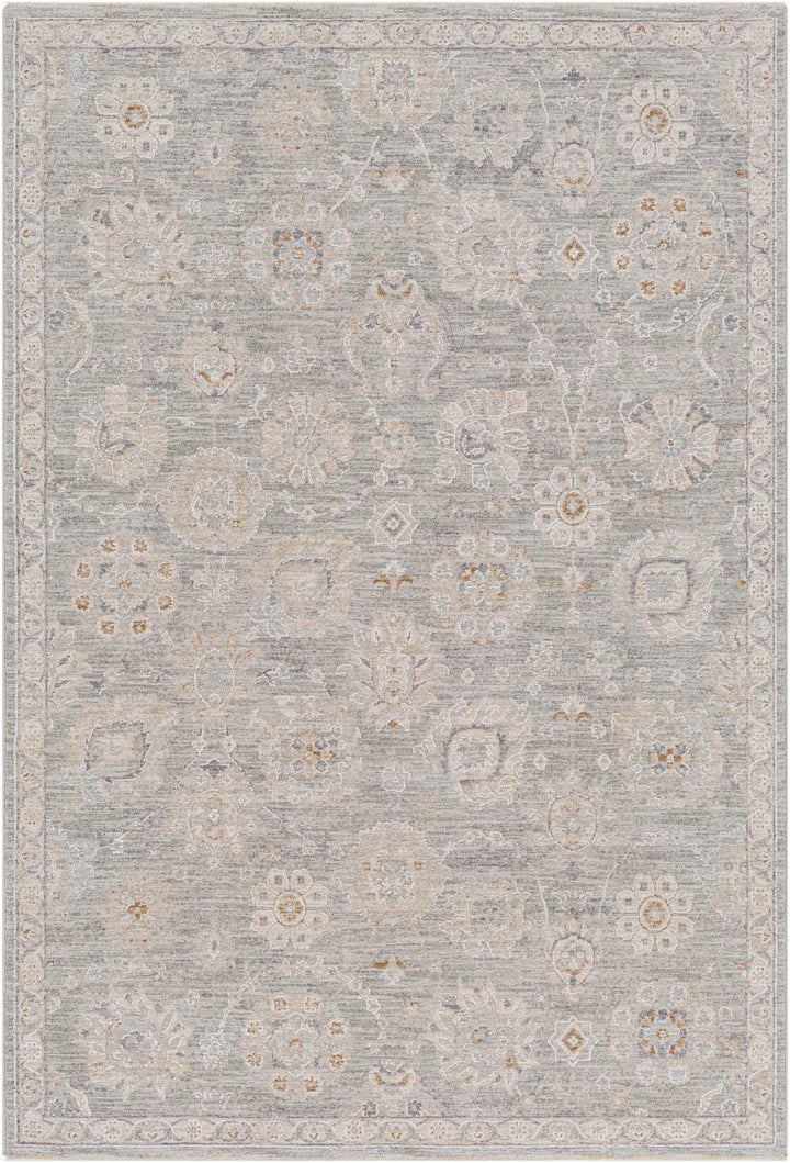 Wurtulla Gray And Beige Traditional Floral Design Rug