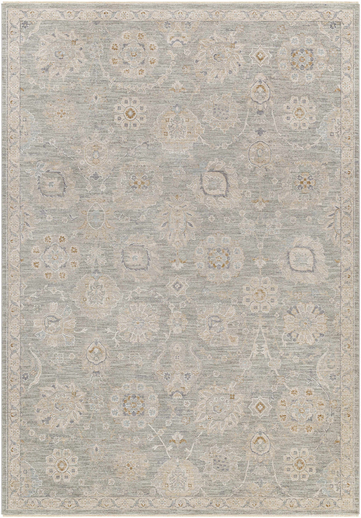Wurtulla Gray And Beige Traditional Floral Design Rug